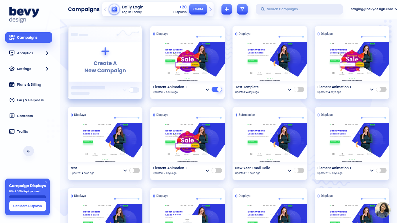 Bevy Design Dashboard Screenshot of Bevy Design Dashboard