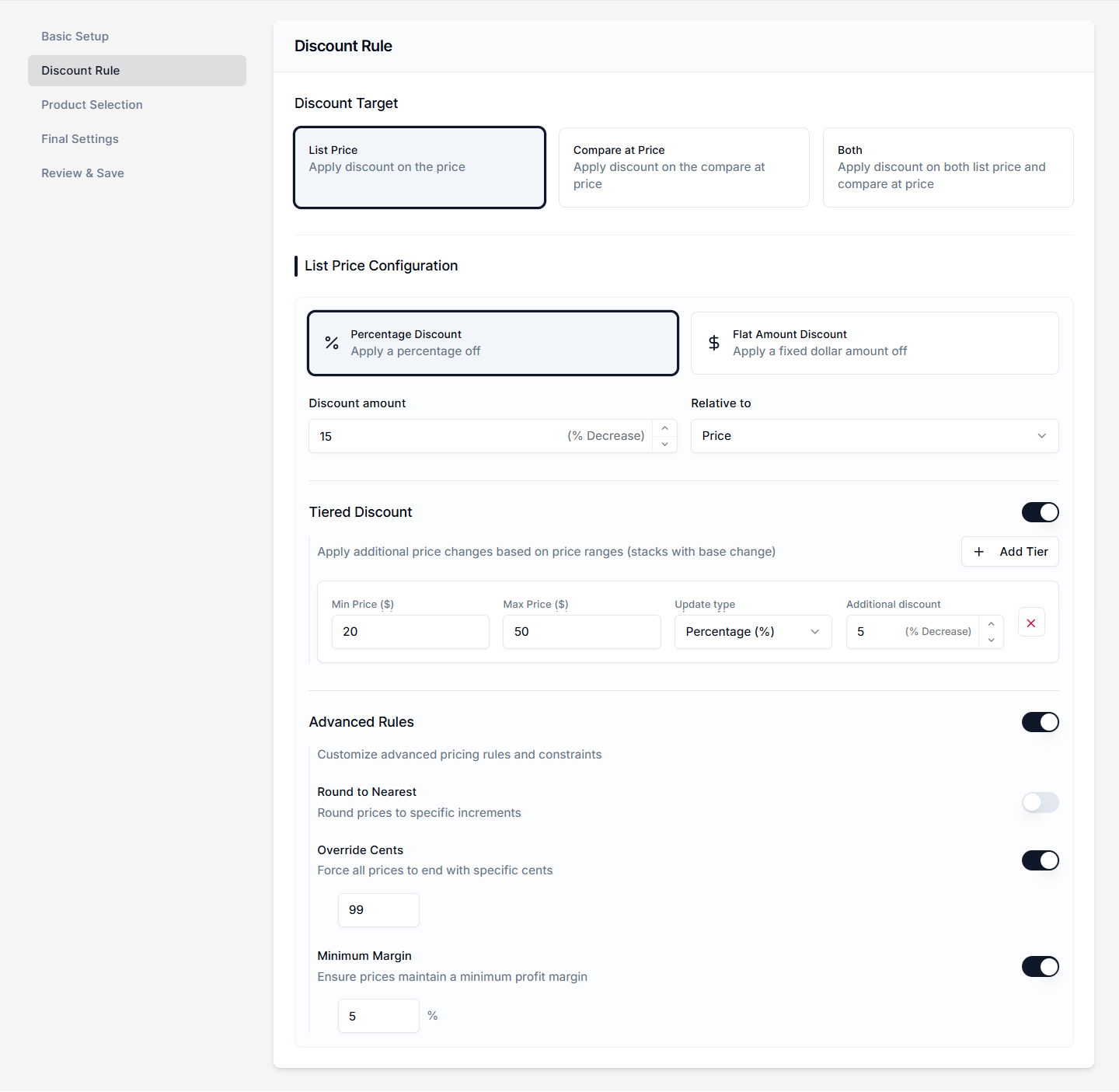 Screenshot of Price Rules-Edit Discount Rule