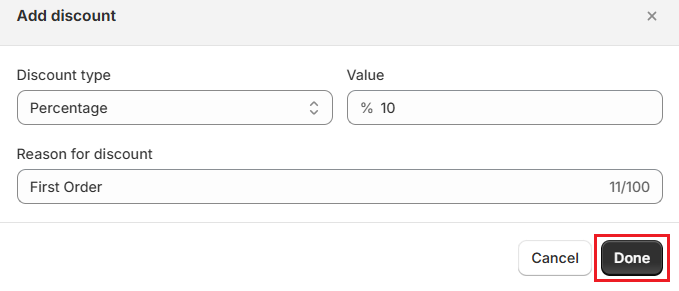 Screenshot of OrderPilot Create Quote-Add Discount Details