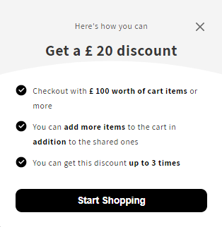 Screenshot of Recipient Discount Details Modal