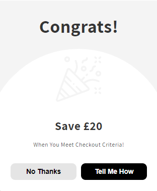Screenshot of Recipient Incentive Announcement Modal