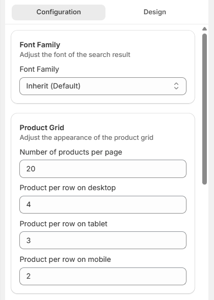 Screenshot of Surge Search Result Customization Tab-Configuration