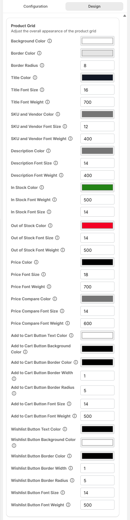 Screenshot of Surge Search Result Customization Tab-Design