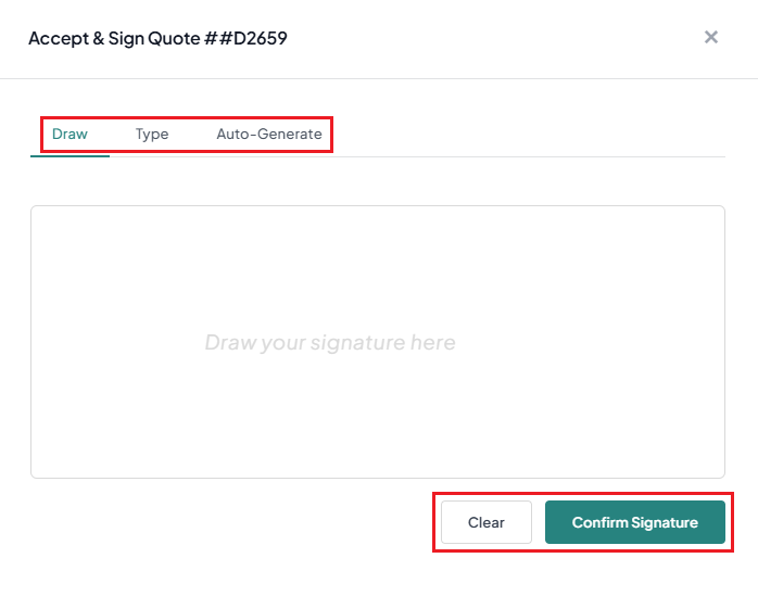 Screenshot of OrderPilot Sign Page-Click Confirm Signature